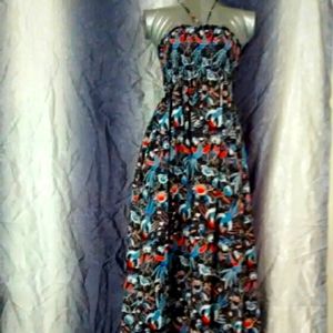 French Connection bird print long dress